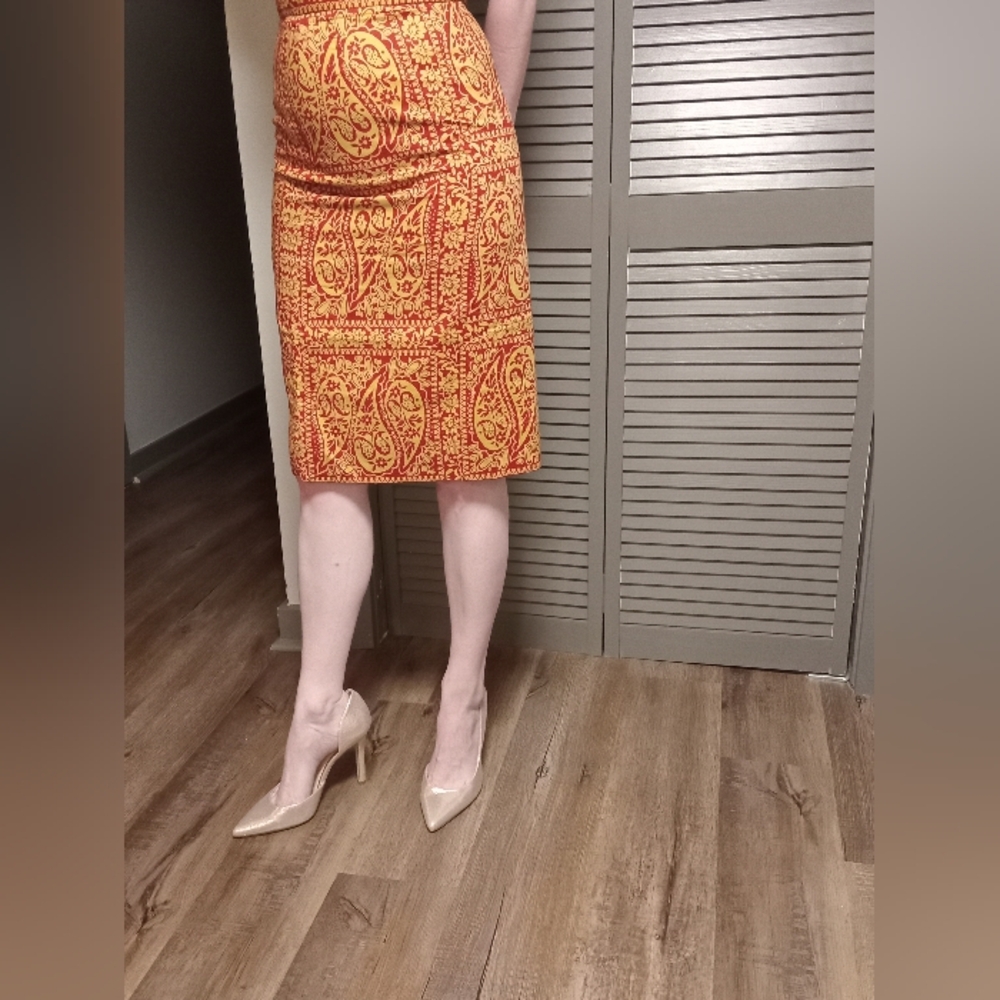 Glen Ann Jr. Red and Cream Floral Skirt